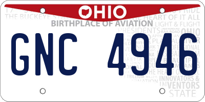 OH license plate GNC4946