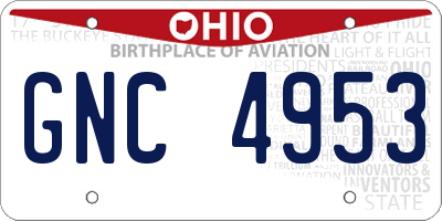 OH license plate GNC4953