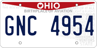 OH license plate GNC4954