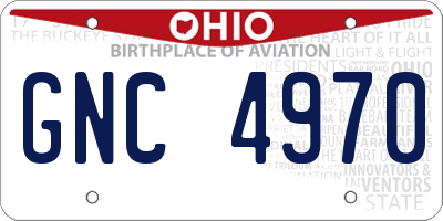 OH license plate GNC4970