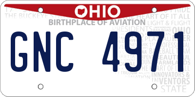 OH license plate GNC4971