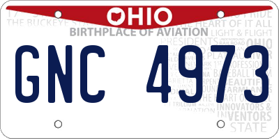 OH license plate GNC4973