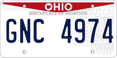OH license plate GNC4974