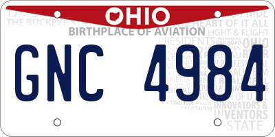 OH license plate GNC4984