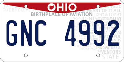 OH license plate GNC4992