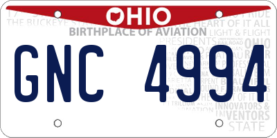 OH license plate GNC4994
