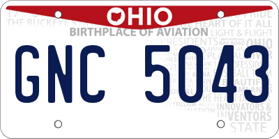 OH license plate GNC5043