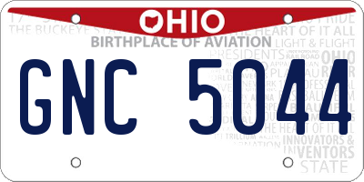 OH license plate GNC5044