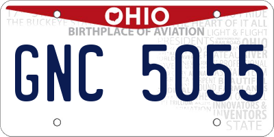 OH license plate GNC5055