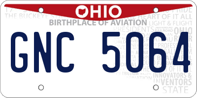 OH license plate GNC5064