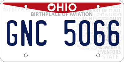 OH license plate GNC5066