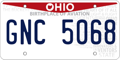 OH license plate GNC5068