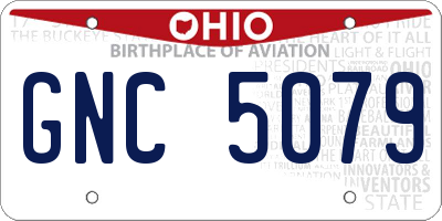 OH license plate GNC5079