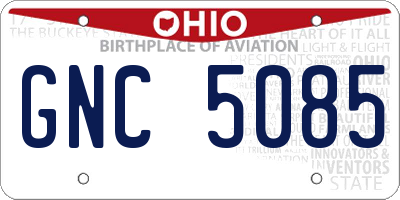 OH license plate GNC5085