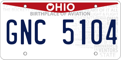 OH license plate GNC5104