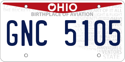OH license plate GNC5105