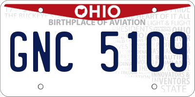 OH license plate GNC5109