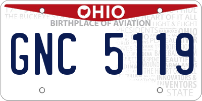 OH license plate GNC5119