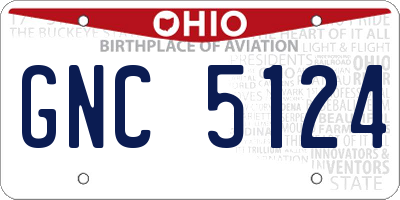 OH license plate GNC5124