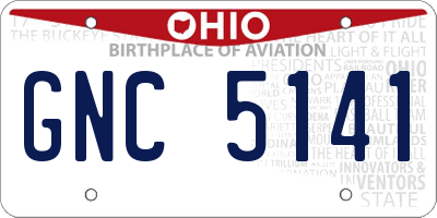 OH license plate GNC5141