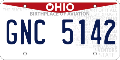 OH license plate GNC5142