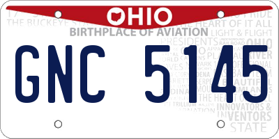 OH license plate GNC5145