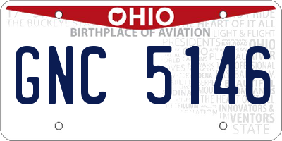 OH license plate GNC5146