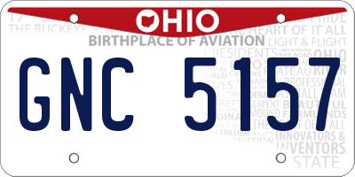 OH license plate GNC5157