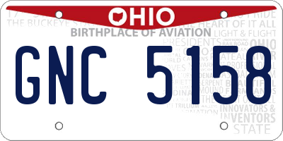 OH license plate GNC5158