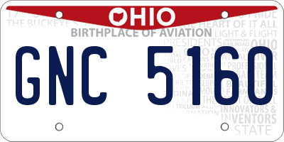 OH license plate GNC5160