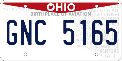 OH license plate GNC5165