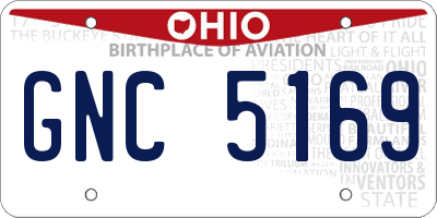 OH license plate GNC5169