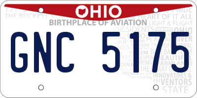 OH license plate GNC5175