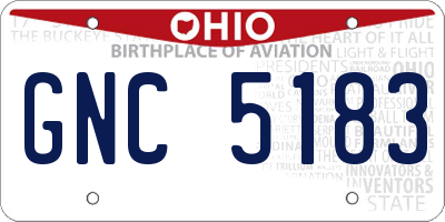 OH license plate GNC5183