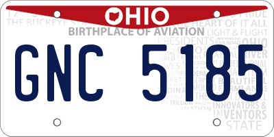 OH license plate GNC5185