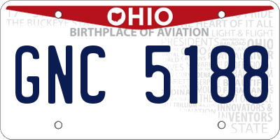 OH license plate GNC5188