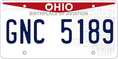 OH license plate GNC5189