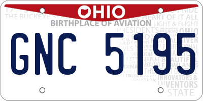 OH license plate GNC5195