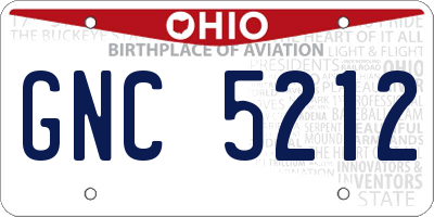 OH license plate GNC5212
