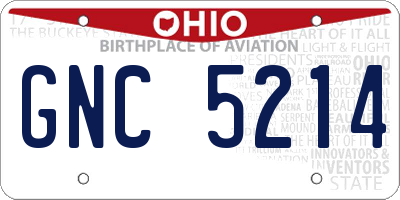 OH license plate GNC5214