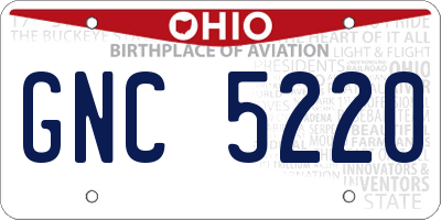 OH license plate GNC5220