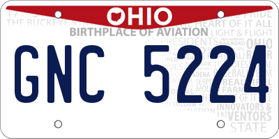 OH license plate GNC5224