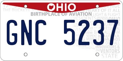 OH license plate GNC5237