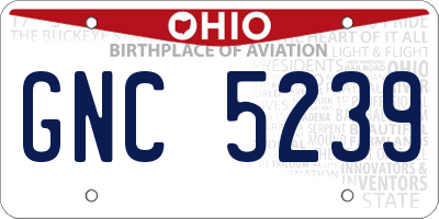 OH license plate GNC5239