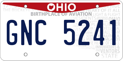 OH license plate GNC5241