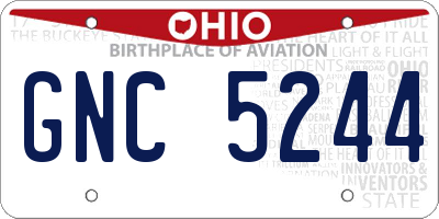 OH license plate GNC5244