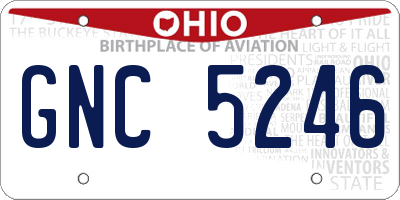 OH license plate GNC5246