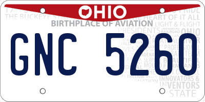 OH license plate GNC5260