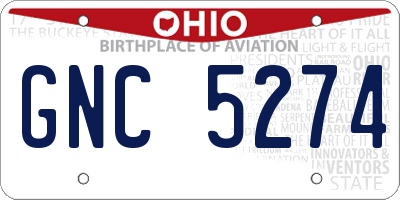OH license plate GNC5274