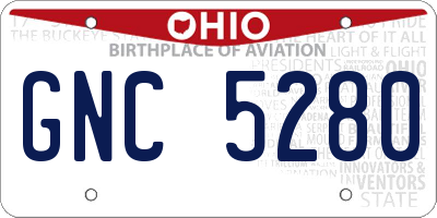 OH license plate GNC5280